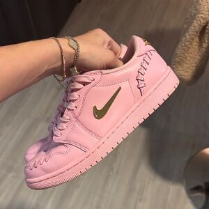 Nike Women's Pink and Gold Sneakers